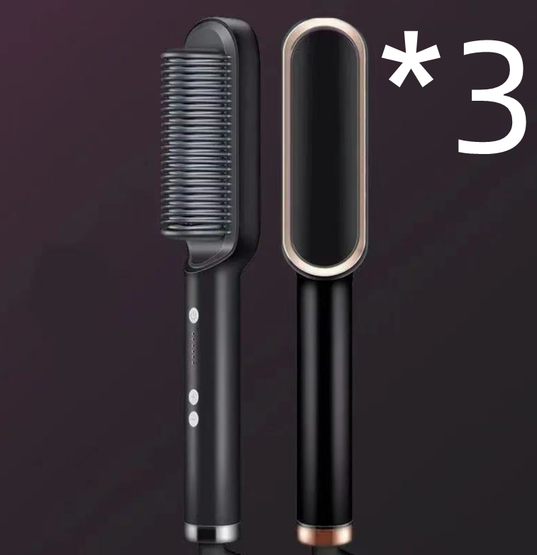 Neu 2 In 1 Haarglätter Heißer Kamm Negative Ionen Curling Tong Dual-zweck Elektrische Haar