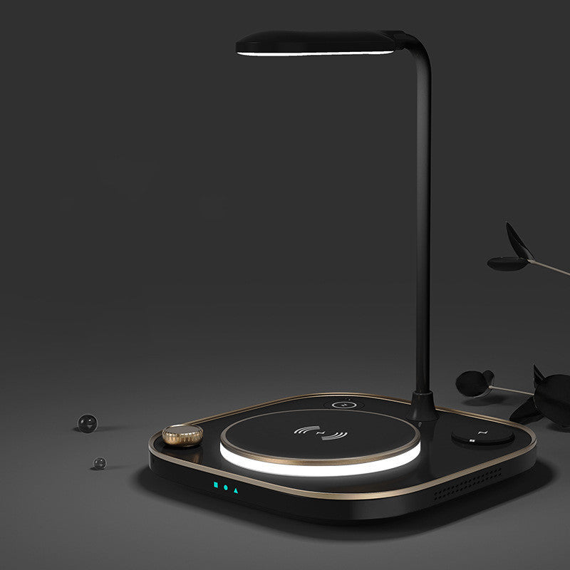 Cargador magnético inalámbrico tres en uno Lámpara de escritorio de carga rápida de 15 W Adecuado para teléfono móvil Reloj Auriculares