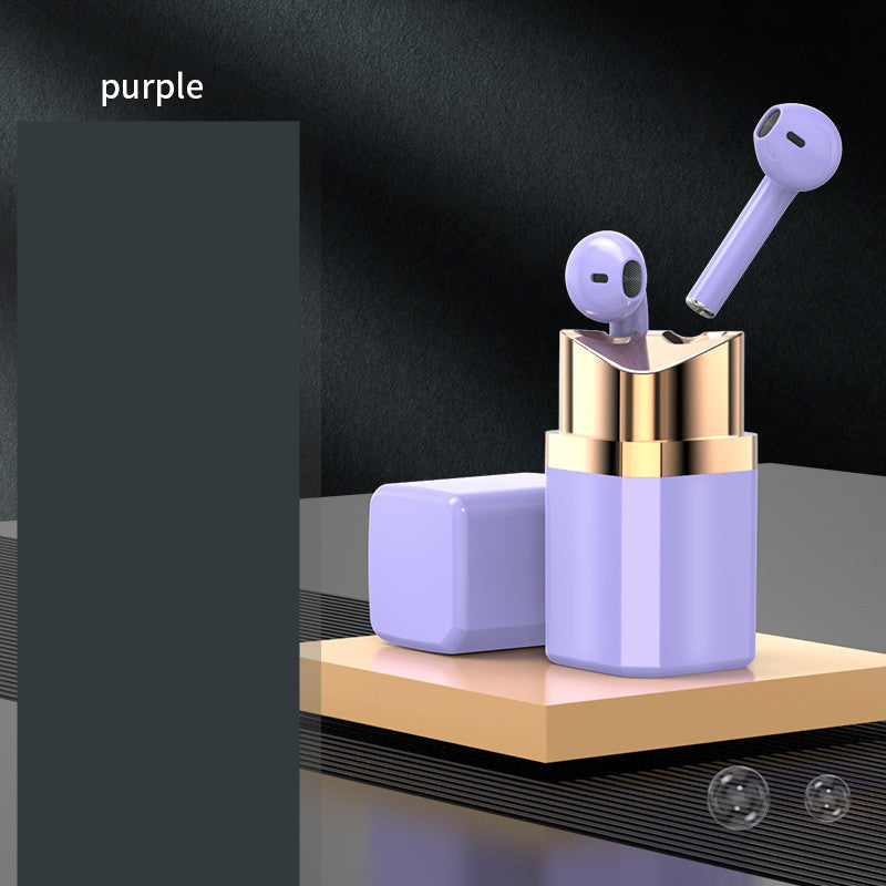 Auriculares individuales de moda con forma de lápiz labial y Bluetooth, auriculares internos con reducción de ruido
