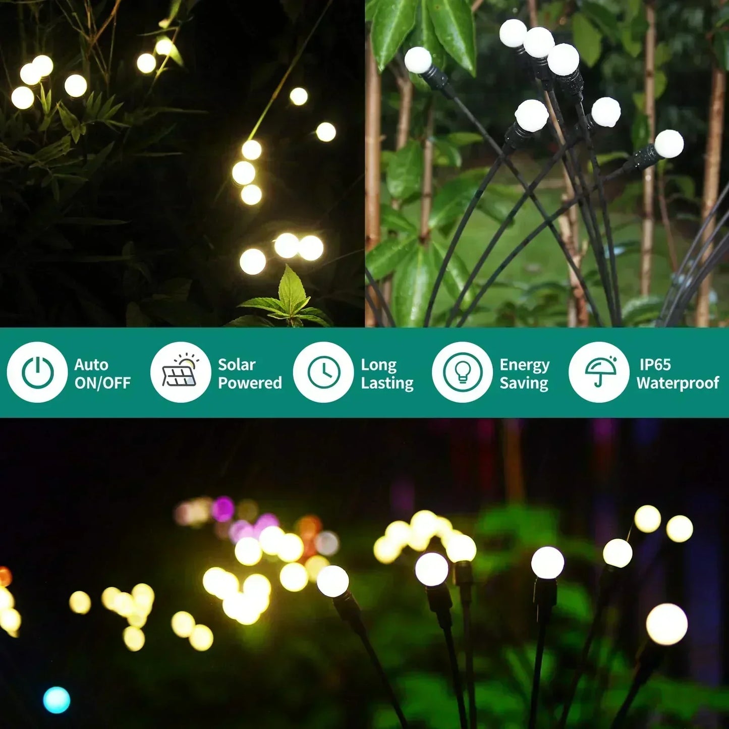 Luces solares de luciérnagas