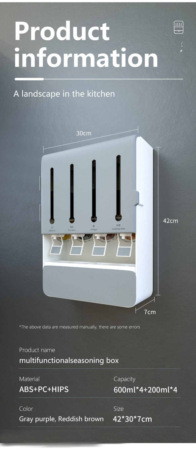 Estante dispensador de aceite de cocina