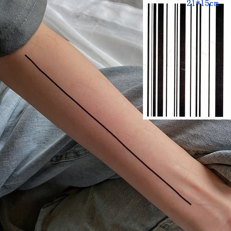Arte corporal con líneas de rayas