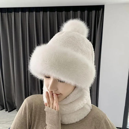 Conjunto de bufanda y capucha de invierno