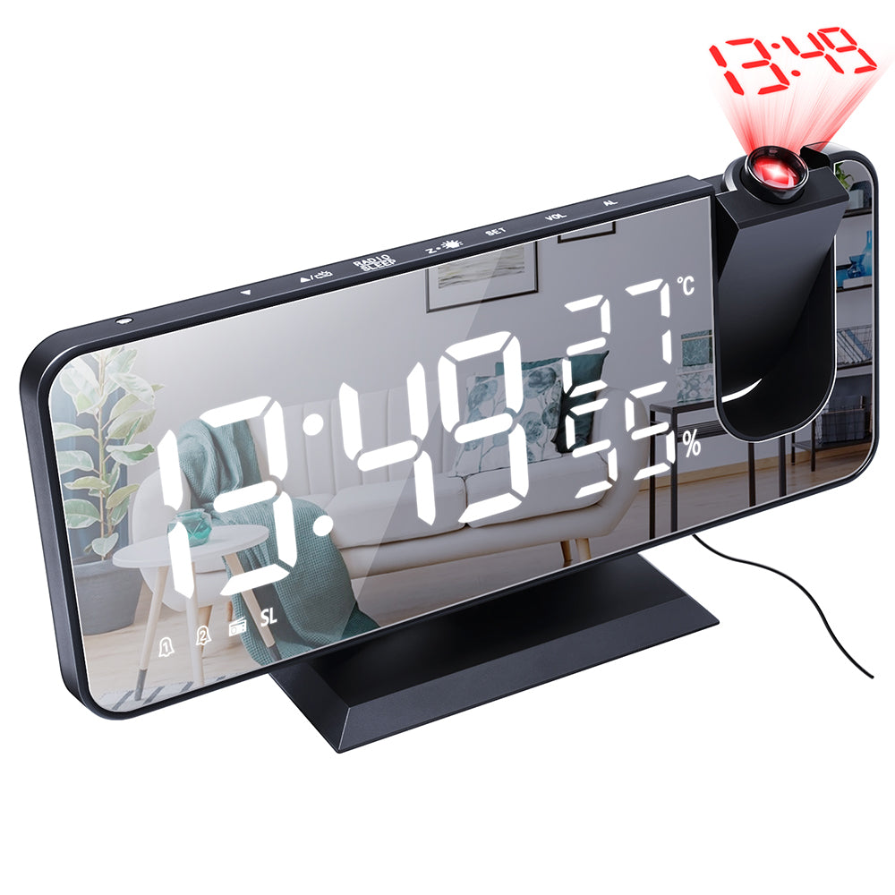 Reloj despertador con proyección de radio multifuncional