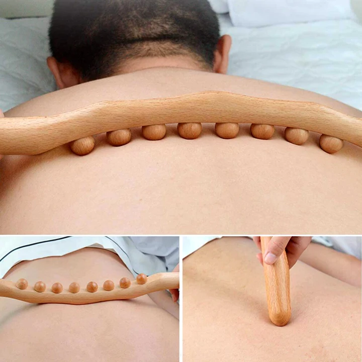 Palo de masaje para raspar la piel del cuerpo