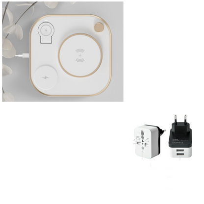 Cargador magnético inalámbrico tres en uno Lámpara de escritorio de carga rápida de 15 W Adecuado para teléfono móvil Reloj Auriculares