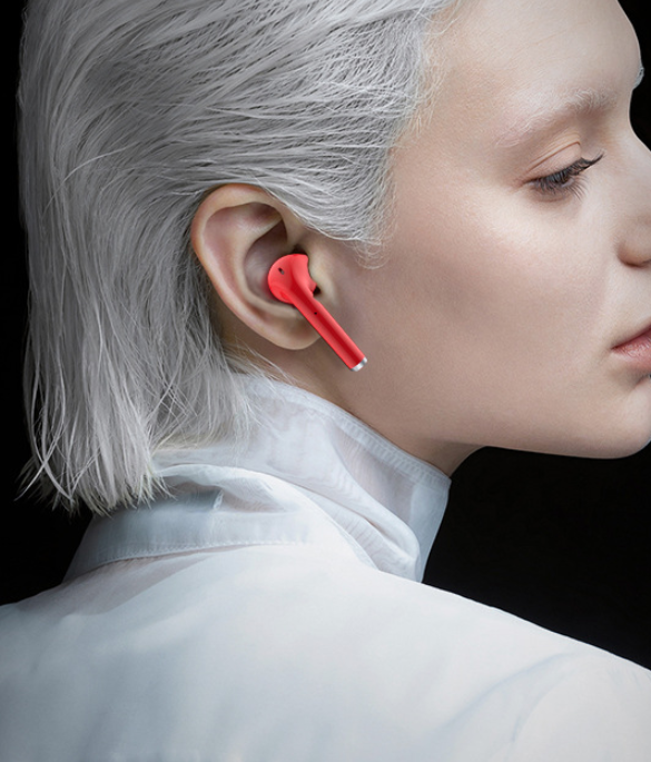 Auriculares individuales de moda con forma de lápiz labial y Bluetooth, auriculares internos con reducción de ruido