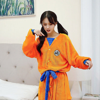 Son Goku Flannel Nightgown Bathrobe - Fall asleep in a comfortable nightgown