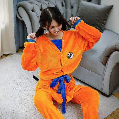 Son Goku Flannel Nightgown Bathrobe - Fall asleep in a comfortable nightgown