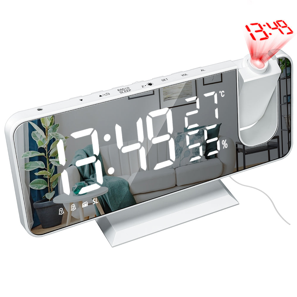 Reloj despertador con proyección de radio multifuncional