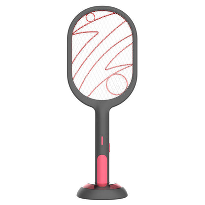 Raqueta repelente de mosquitos eléctrica inteligente, recargable por USB, 2 en 1, matamoscas, matamoscas