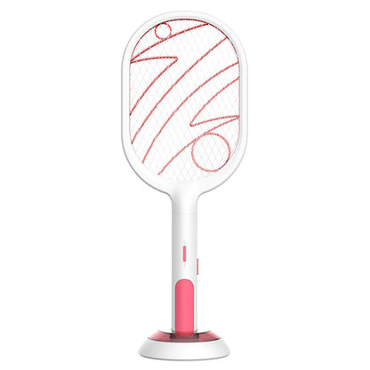 Raqueta repelente de mosquitos eléctrica inteligente, recargable por USB, 2 en 1, matamoscas, matamoscas