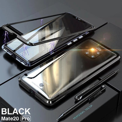 Funda magnética para teléfono Huawei Honor Metal con protección de vidrio templado 9H