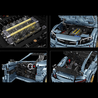 Satinblaues deutsches Coupé, 3919 Teile 