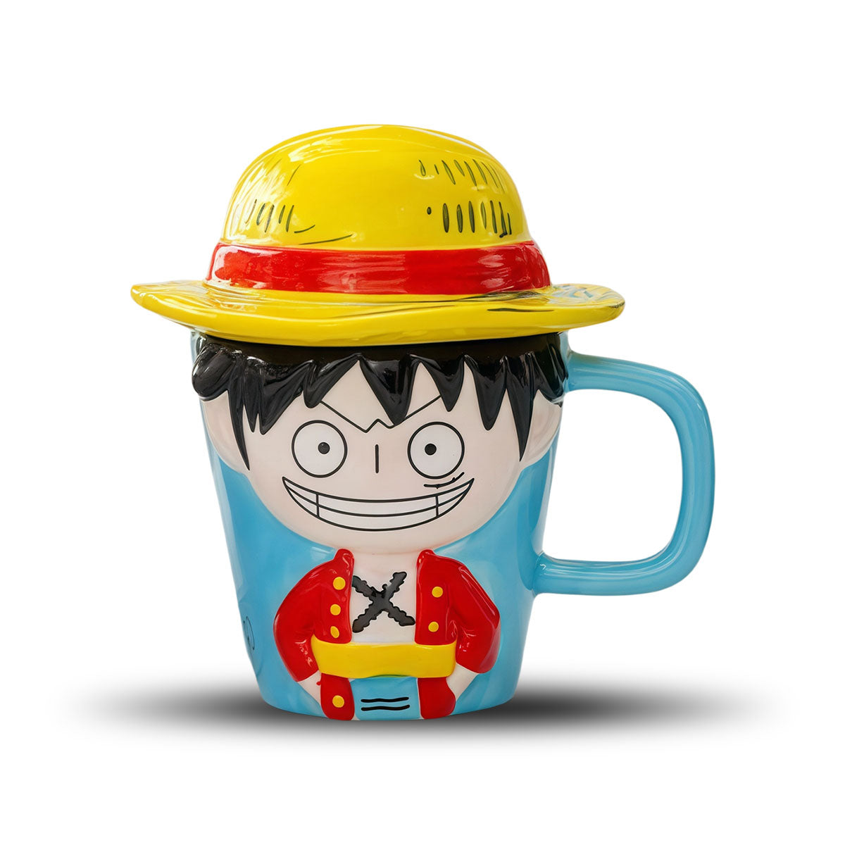 Luffy - themed Ceramic Cup & Rubber Devil Fruit - shaped Ashtray