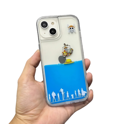 Anime-themed Lufyy's "Thousand Sunny" and the Straw Hat Liquid Flow Anti-Collision Mobile Phone Case (11-17 Pro Max)