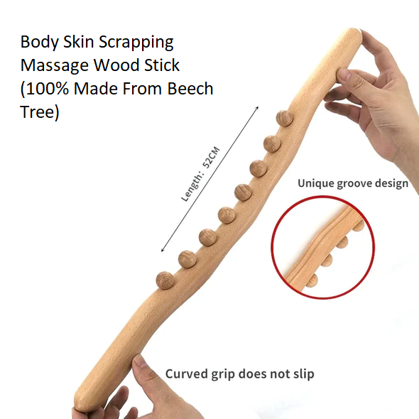 Palo de masaje para raspar la piel del cuerpo