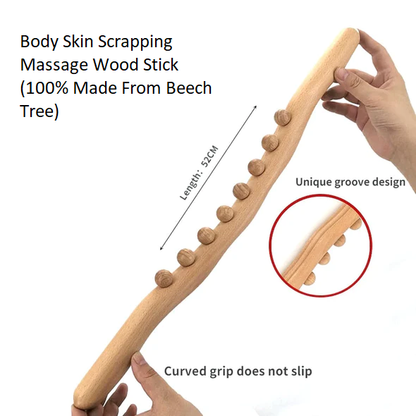 Palo de masaje para raspar la piel del cuerpo