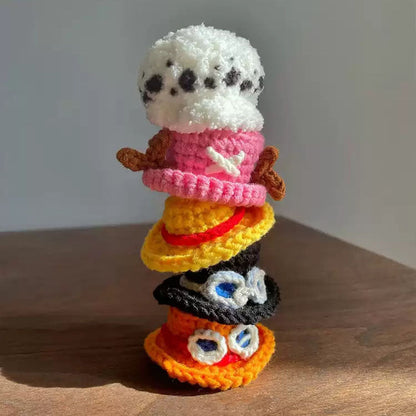 Luffy/Ace/Sabo/Chopper theme Handmade DIY knitted hats - Hands-on creation of exclusive Pirate hats