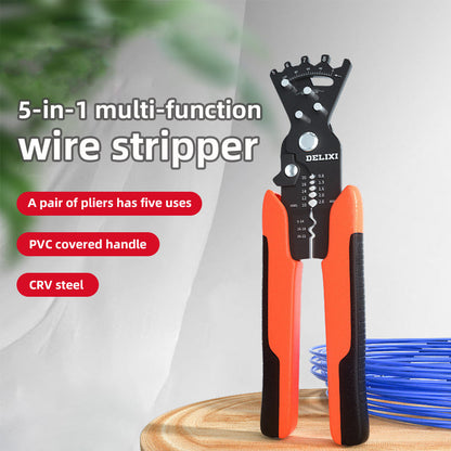 Alicates pelacables multifuncionales 5 en 1 para electricistas: corte, pelado y prensado de cables