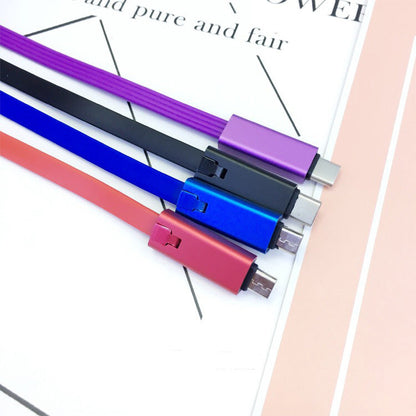 Cable de carga USB reconectable para teléfonos Micro, Type-C y I, línea de datos renovable