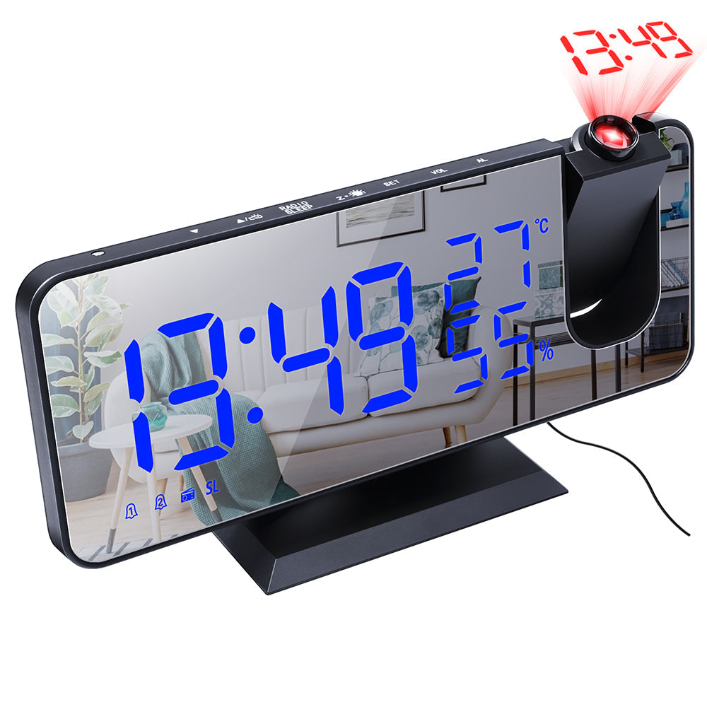 Reloj despertador con proyección de radio multifuncional