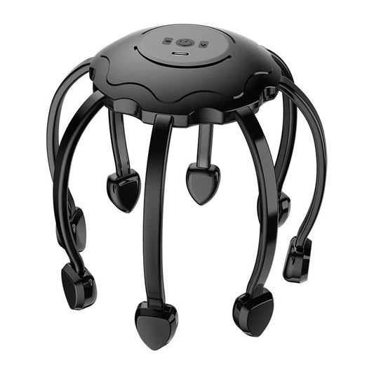 Masajeador de cabeza eléctrico inteligente con forma de pulpo, vibración de matriz de puntos multicontacto, alivio del estrés