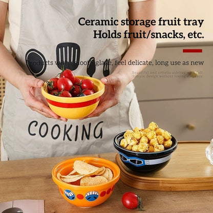 Luffy/Ace/Sabo Straw hat shaped ceramic bowl - The original hat can also be used to hold food