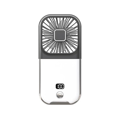 Tragbarer 3-in-1-Nackenventilator: Ventilator, Powerbank, Telefonständer