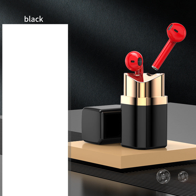 Auriculares individuales de moda con forma de lápiz labial y Bluetooth, auriculares internos con reducción de ruido