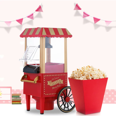 Máquina de palomitas de maíz con ruedas, regalo creativo, máquina para hacer palomitas de maíz en casa