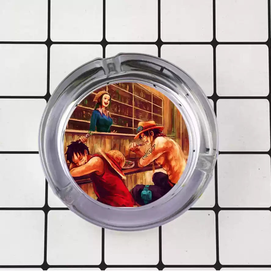 Luffy/Zoro/Sanji Glass Ashtray - Set Sail on Smoky Seas