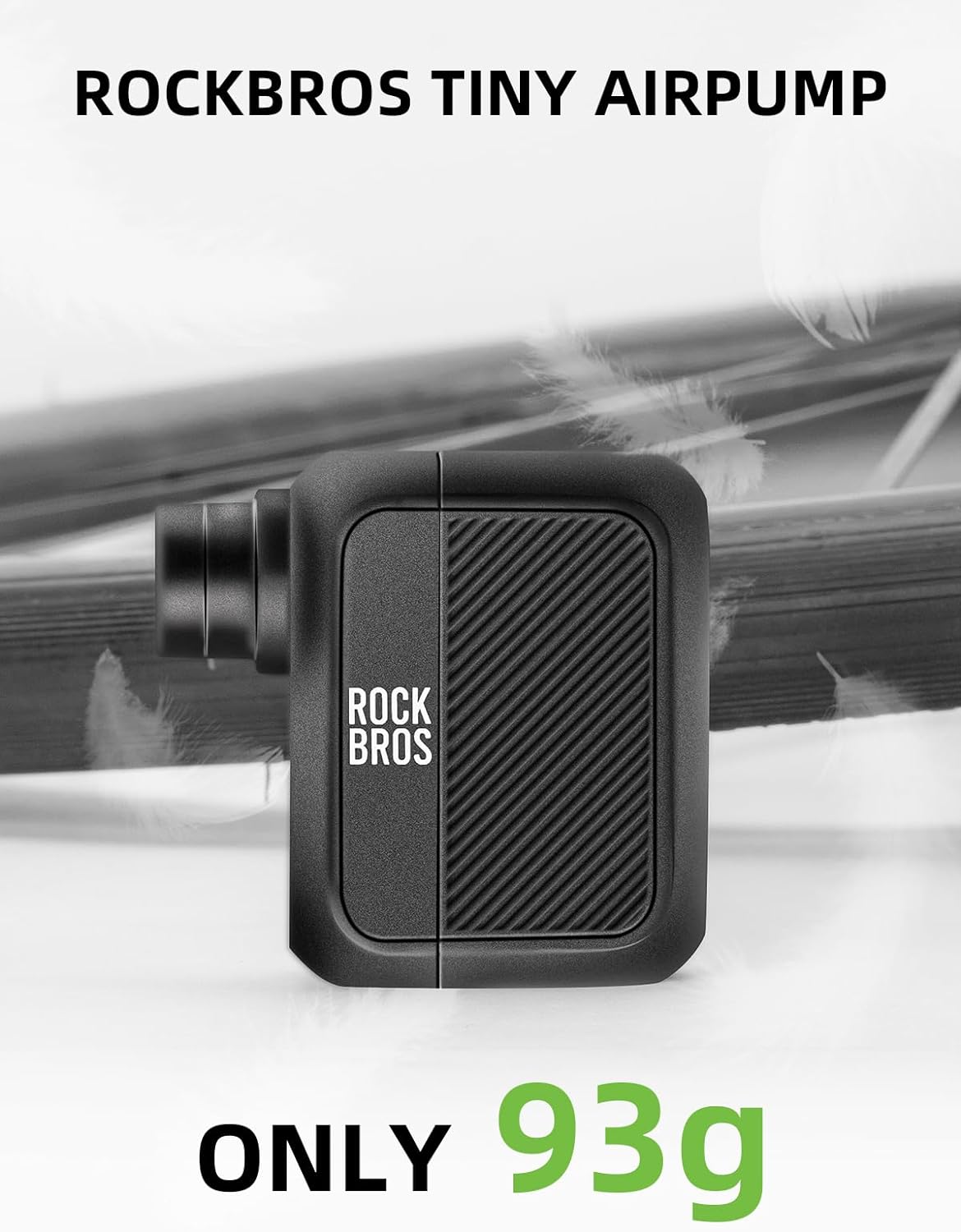 ROCKBROS Mini-Elektrofahrradpumpe, tragbar, 100 PSI, mit Typ-C-Aufladung 