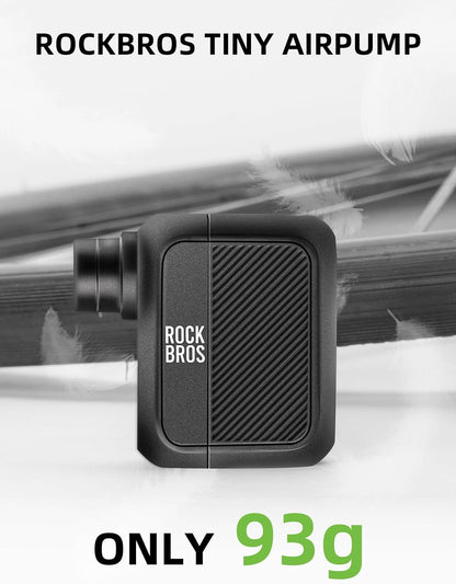 ROCKBROS Mini-Elektrofahrradpumpe, tragbar, 100 PSI, mit Typ-C-Aufladung 