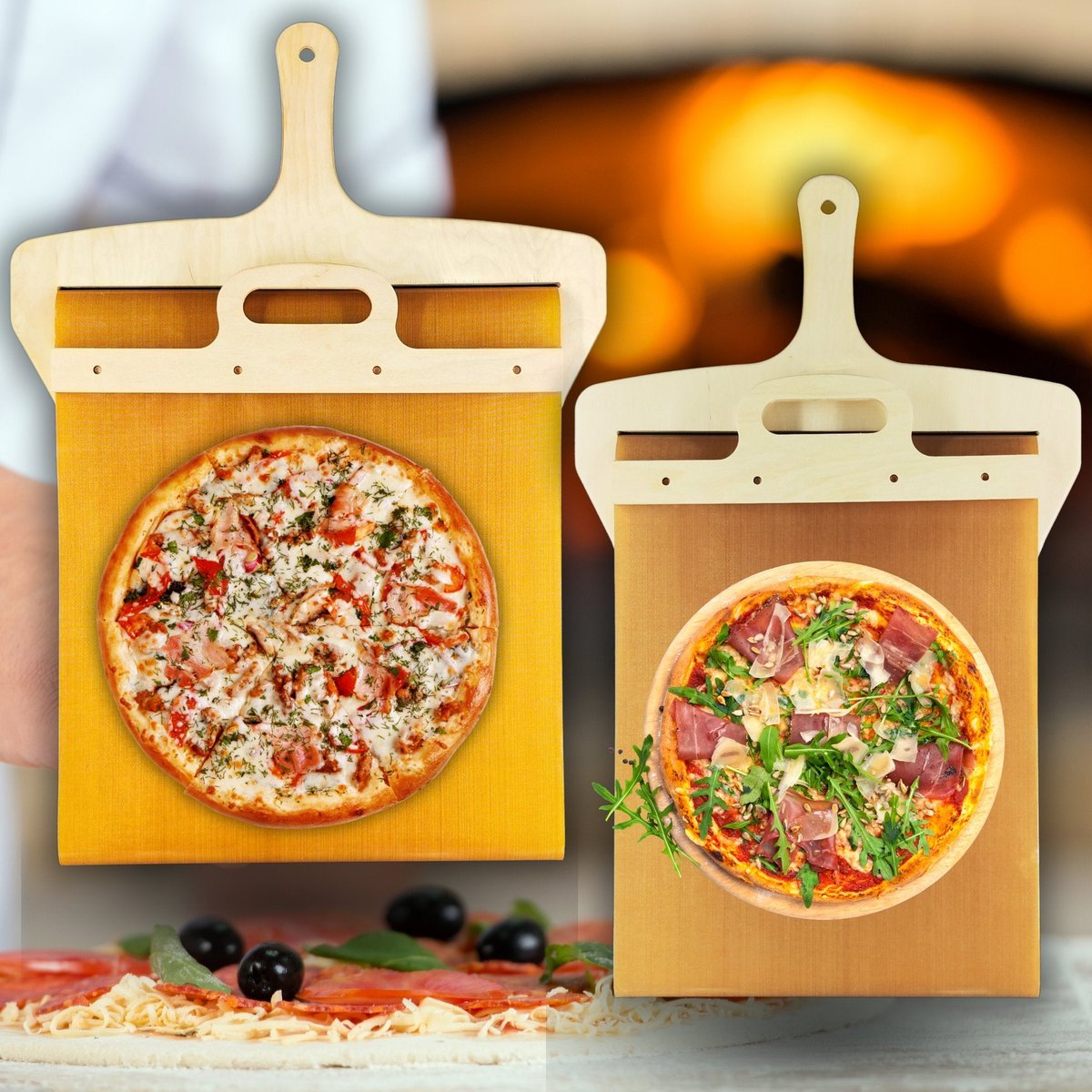 Pala de pizza deslizante 