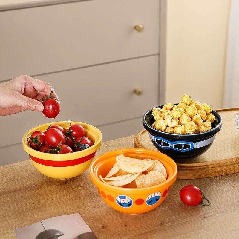 Luffy/Ace/Sabo Straw hat shaped ceramic bowl - The original hat can also be used to hold food