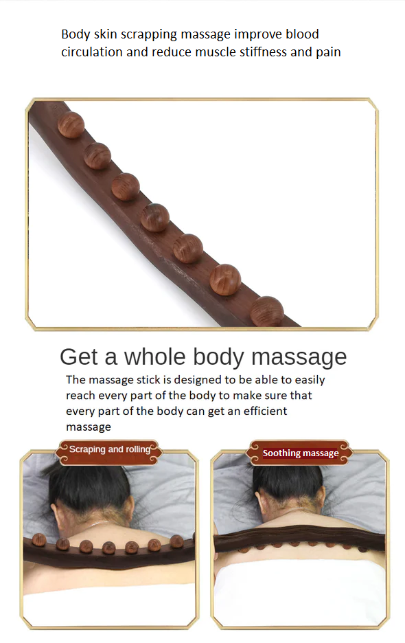 Palo de masaje para raspar la piel del cuerpo