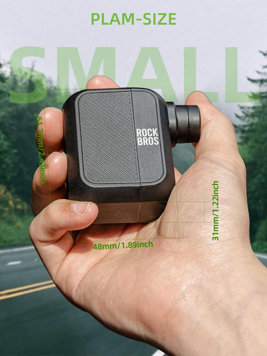 ROCKBROS Mini-Elektrofahrradpumpe, tragbar, 100 PSI, mit Typ-C-Aufladung 