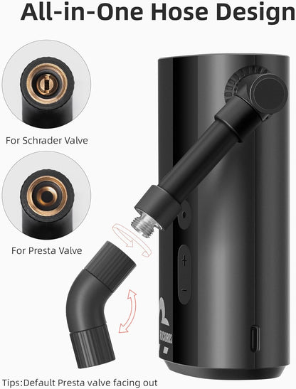 ROCKBROS 150PSI Minipumpe, schnelles Aufpumpen, automatische Abschaltung, digitales Manometer 