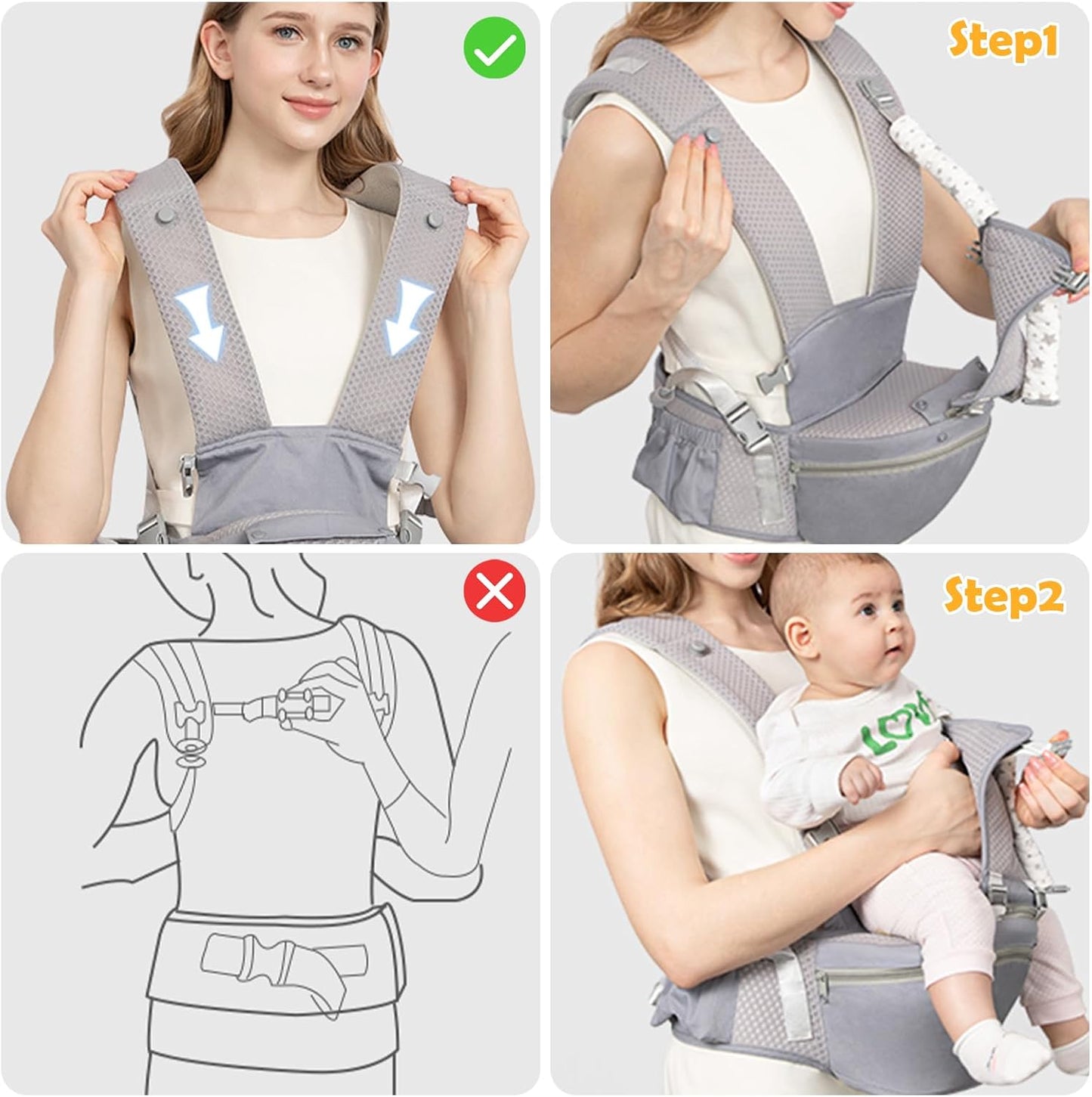 2025 Neuer ergonomischer Babytrage-Rucksack für Neugeborene
