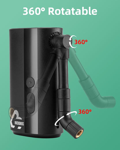 ROCKBROS 150PSI Minipumpe, schnelles Aufpumpen, automatische Abschaltung, digitales Manometer 