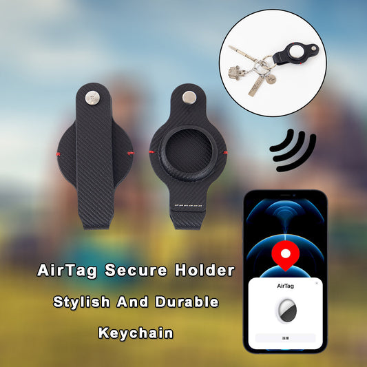 AirTag Secure Holder with Key Ring: Stylish, Durable Keychain Accessory