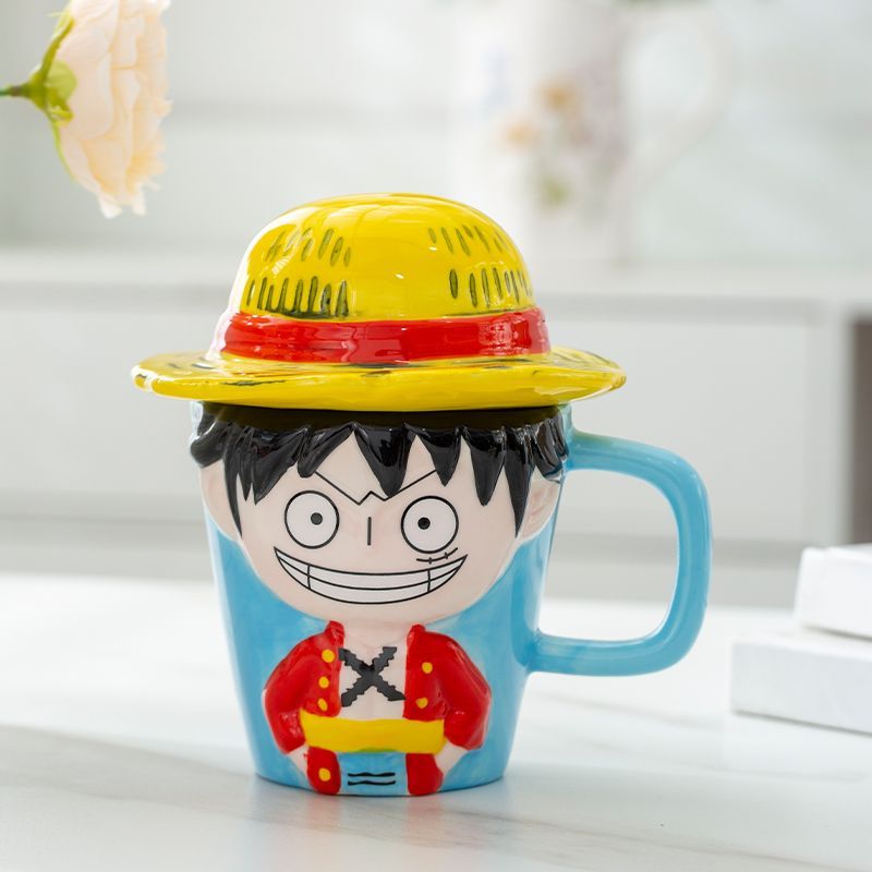 Luffy - themed Ceramic Cup & Rubber Devil Fruit - shaped Ashtray