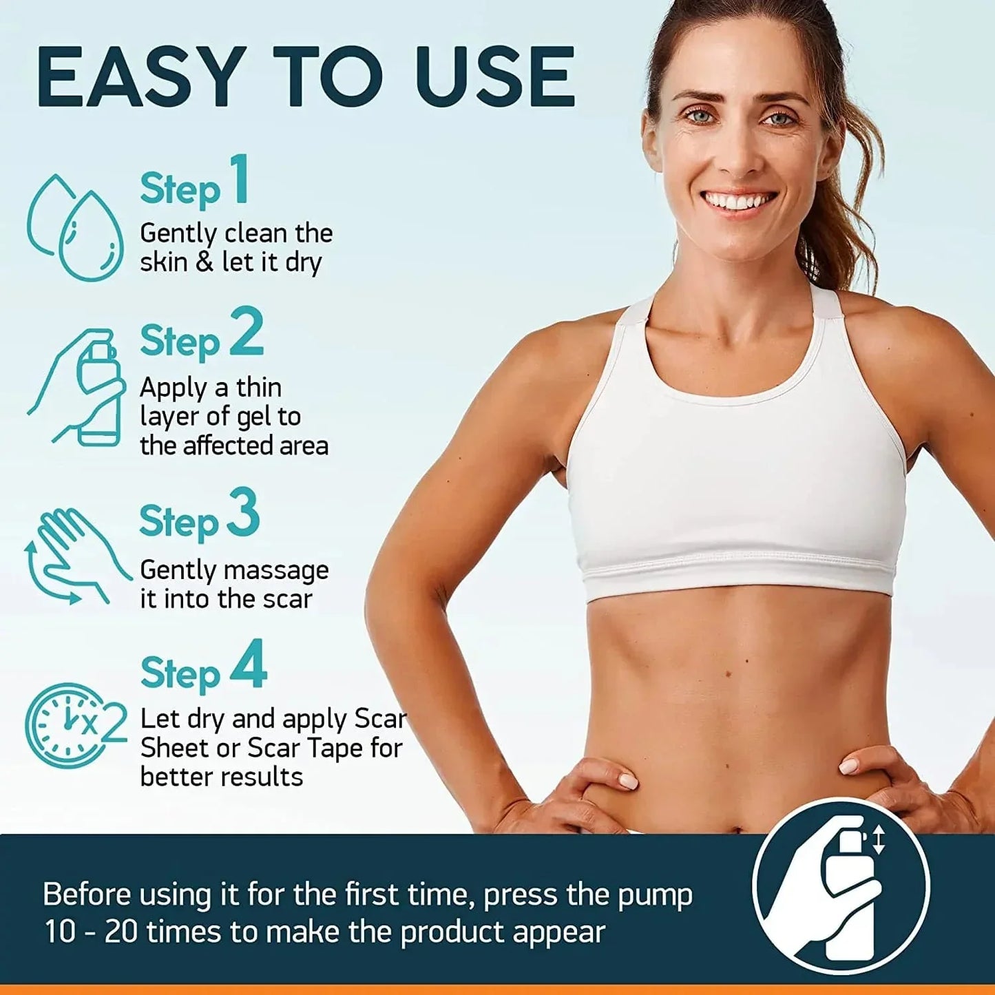 ScarAway®100 % fortschrittliches Narbengel, Kaiserschnittnarben, Bauchdeckenstraffung, alte Narben, Keloide, Dehnungsstreifen, Brandnarben.