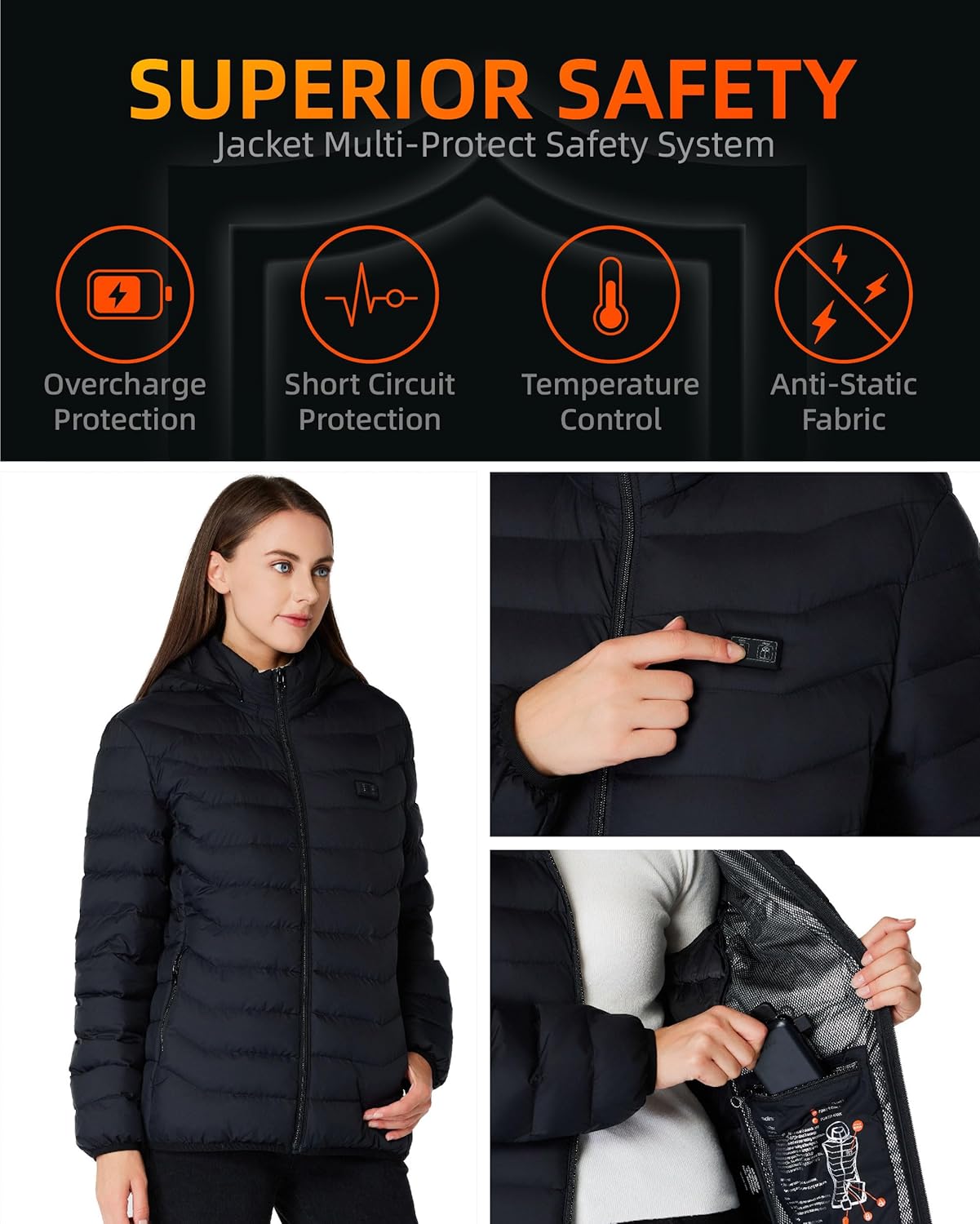 Unisex Puffer Heated Jacket
