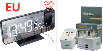 Reloj despertador con proyección de radio multifuncional