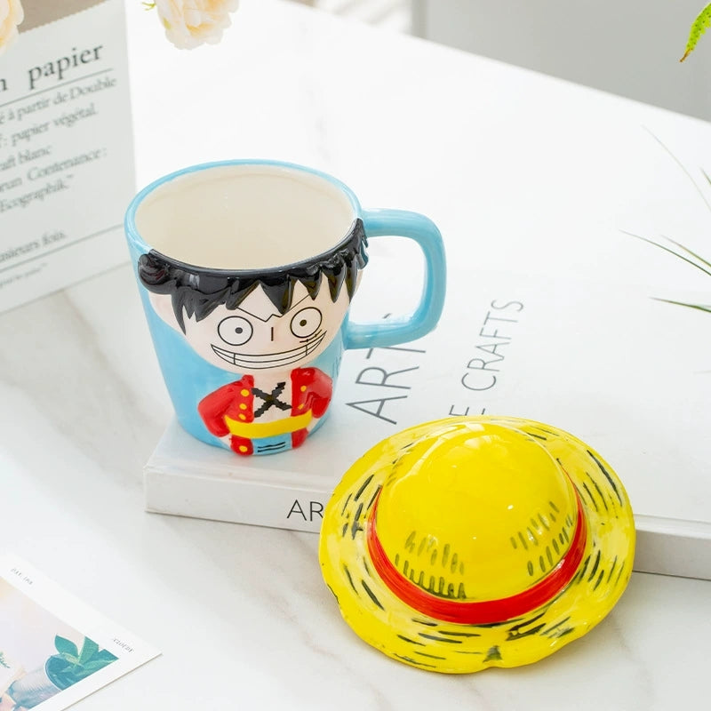 Luffy - themed Ceramic Cup & Rubber Devil Fruit - shaped Ashtray