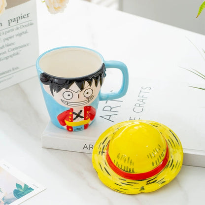 Luffy - themed Ceramic Cup & Rubber Devil Fruit - shaped Ashtray