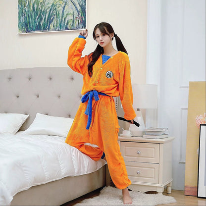 Son Goku Flannel Nightgown Bathrobe - Fall asleep in a comfortable nightgown