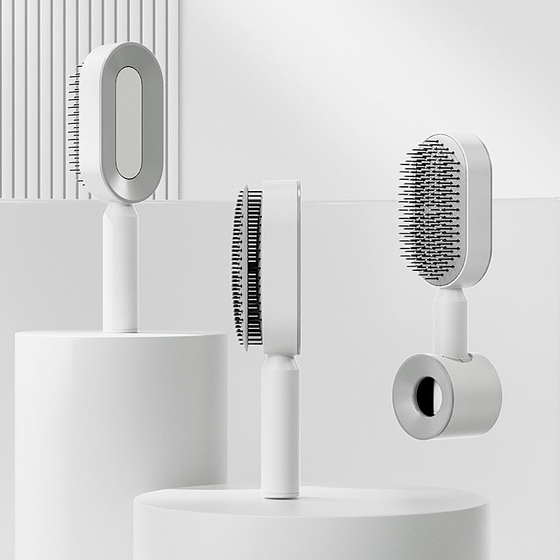 Cepillo para el cabello autolimpiante 